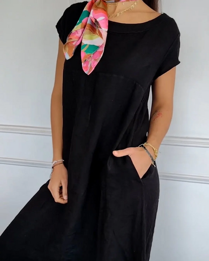 Casual dames jurk katoen A-lijn zomerlook – Serelina