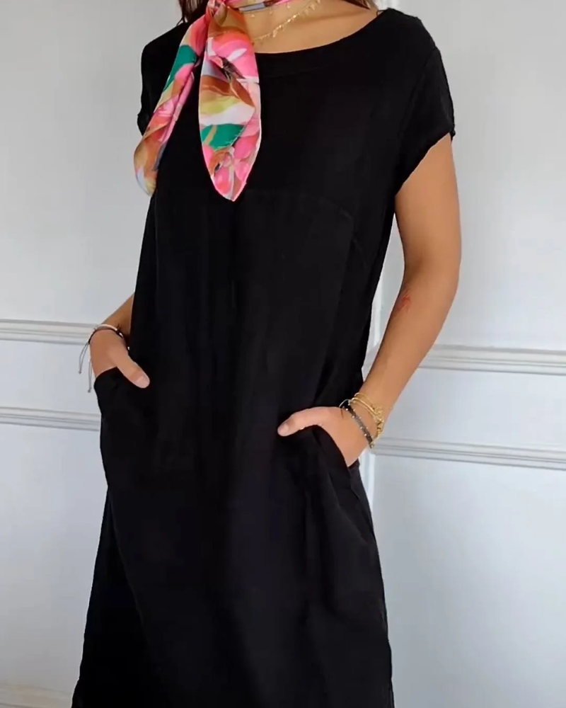 Casual dames jurk katoen A-lijn zomerlook – Serelina