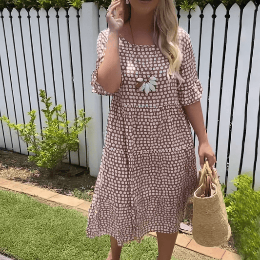 Dames Midi Jurk Korte Mouwen Comfort Chic – Elisia
