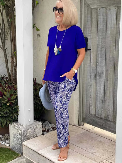 Dames Tweedelige Set Marineblauw Comfort Reizen – Avina