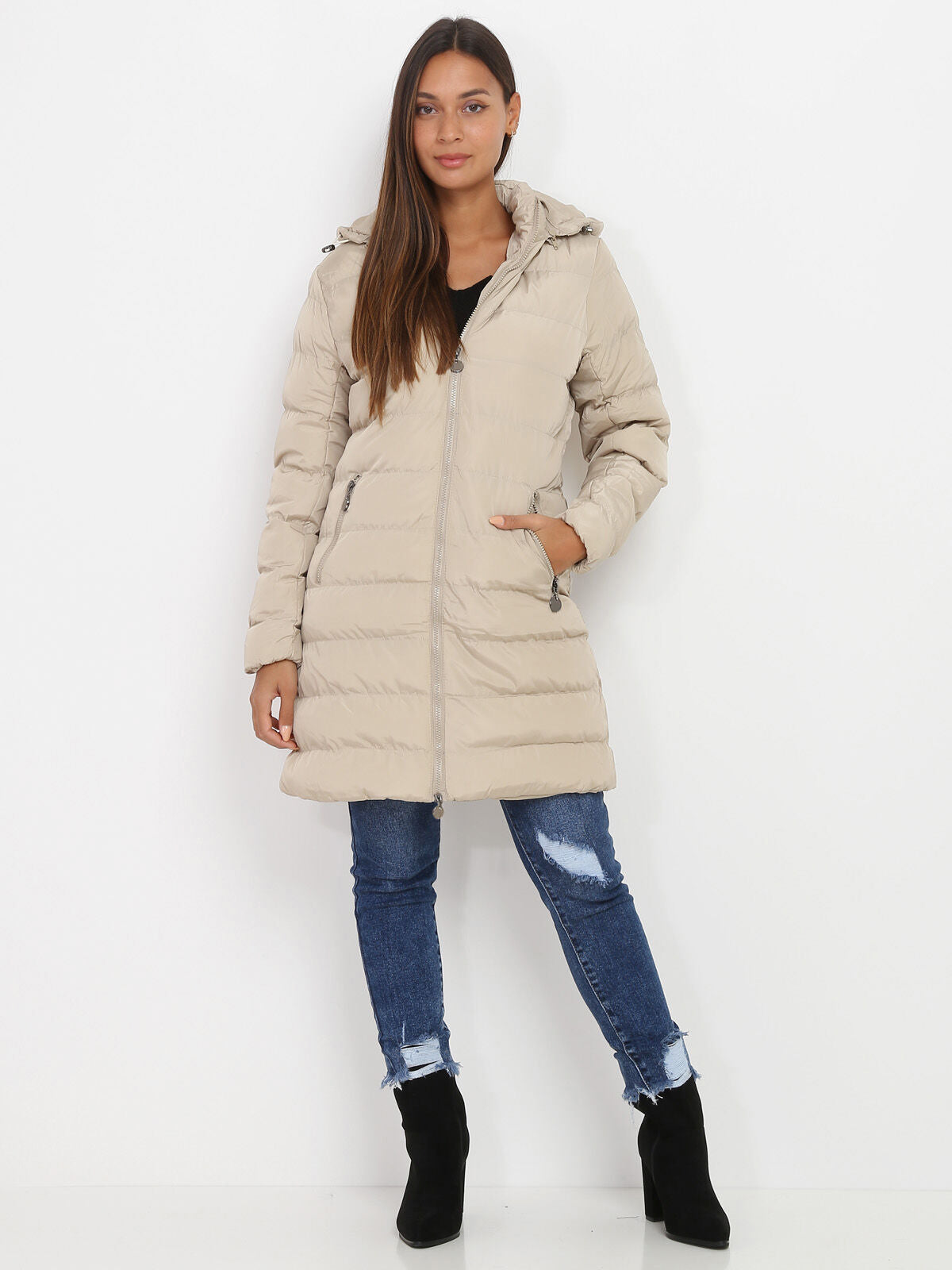 Warme winterjas met capuchon voor dames – Lisa