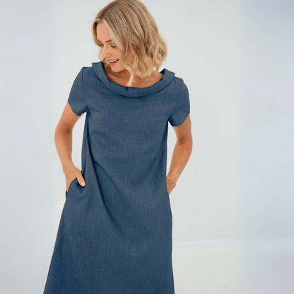 Linnen Katoenen Jurk Dames Elegant Tijdloos – Alina