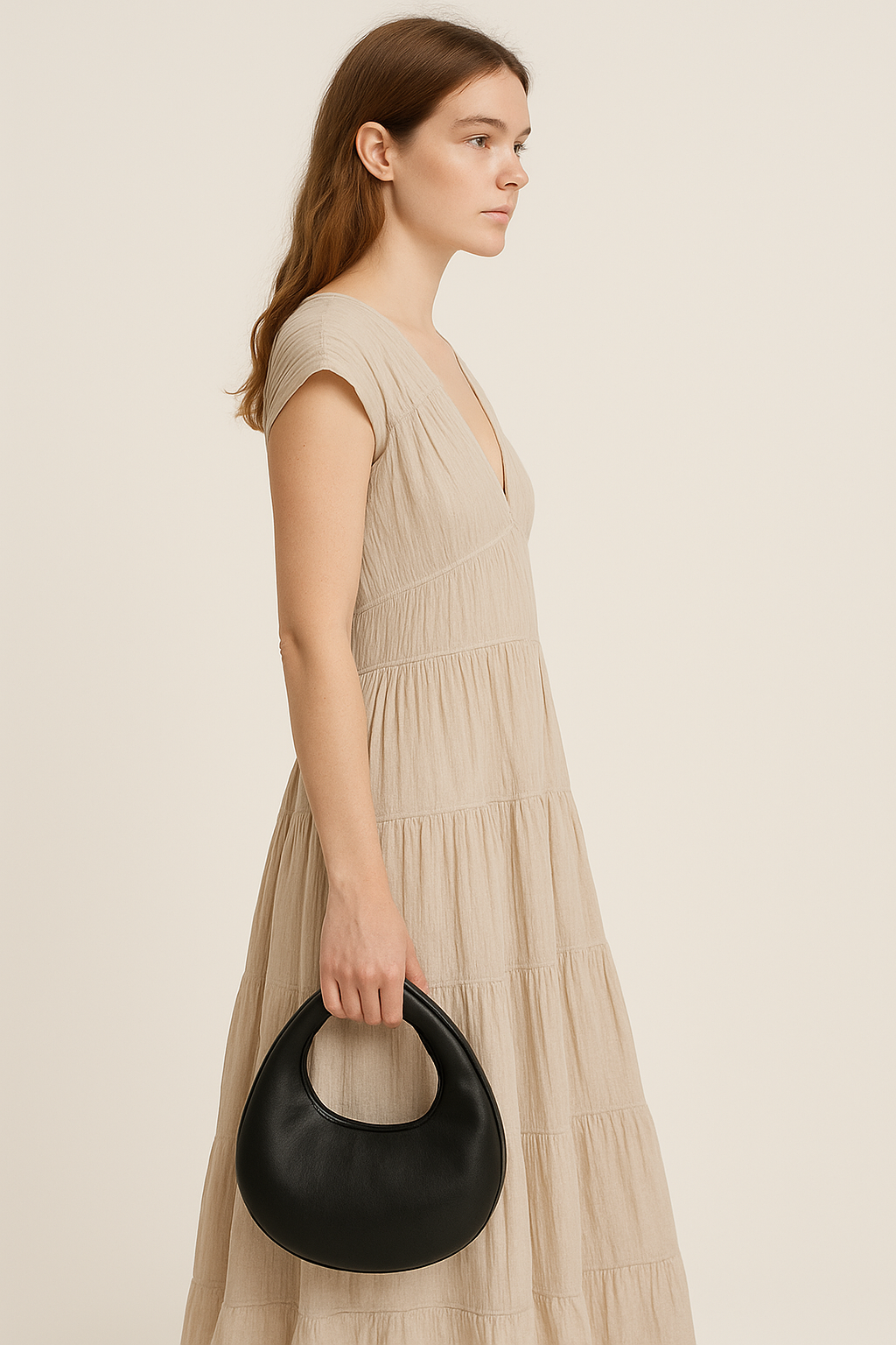 Casual maxi-jurk met V-hals en comfort – Elara