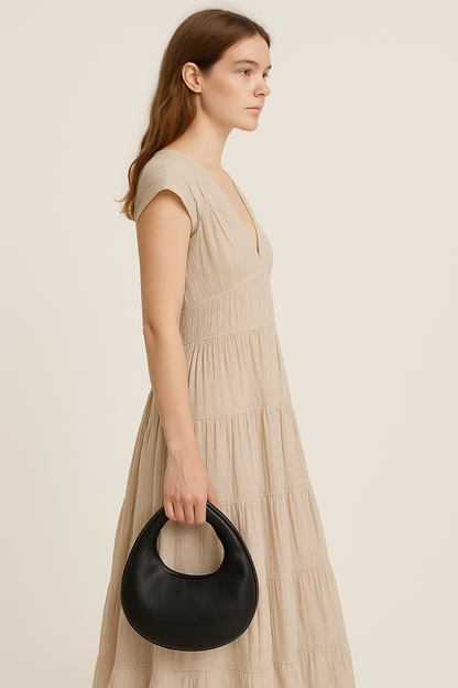 Casual maxi-jurk met V-hals en comfort – Elara