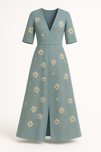 Zomerse lange damesjurk bloemenprint elegant design – Lotte