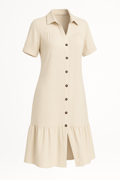A-lijn jurk met knoopsluiting en ruffles – Aliyah