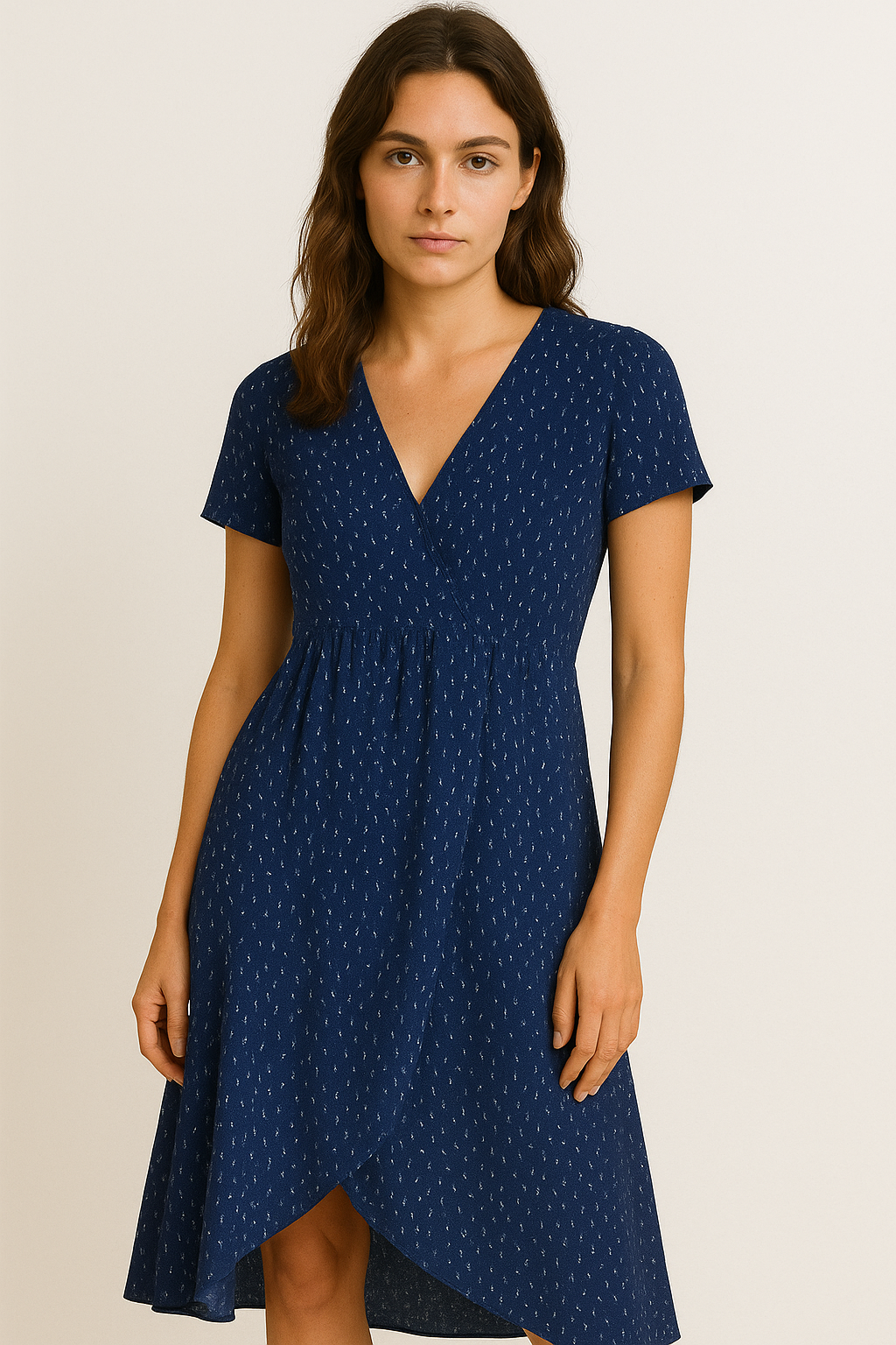 Retro polkadot midi-jurk met A-lijn – Lotte