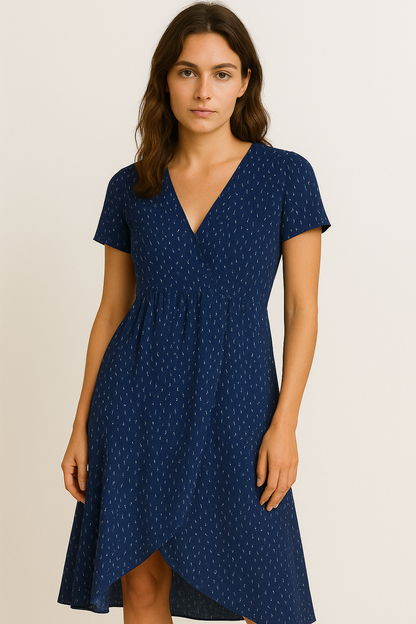 Retro polkadot midi-jurk met A-lijn – Lotte