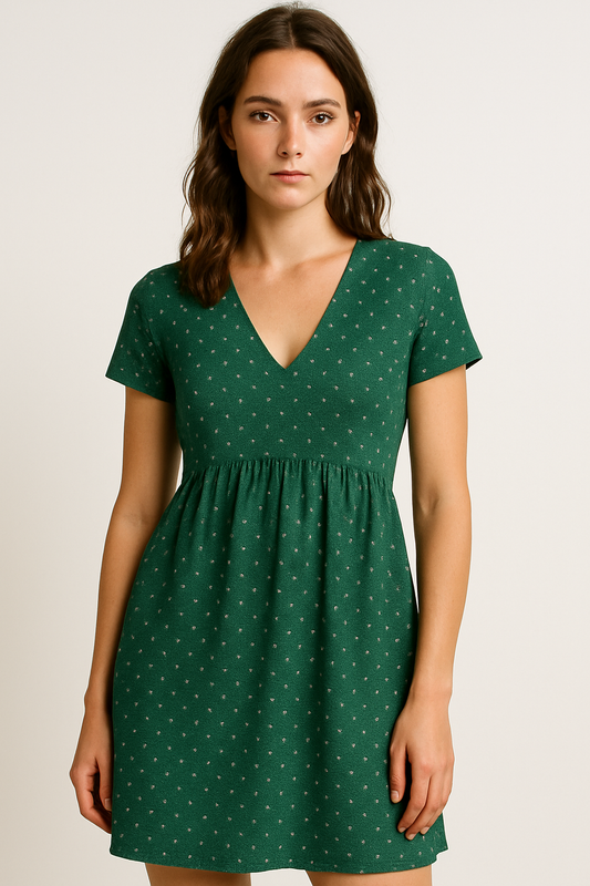 Retro polkadot midi-jurk met A-lijn – Lotte