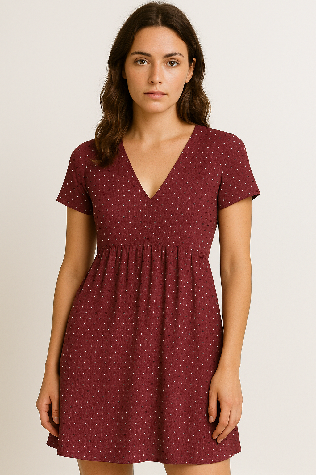 Retro polkadot midi-jurk met A-lijn – Lotte