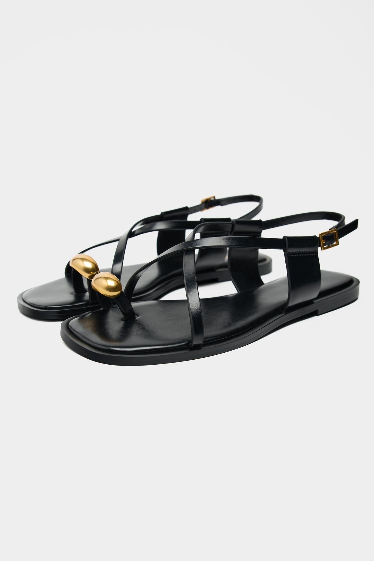 Minimalistische dames sandalen met metallic detail – Liora