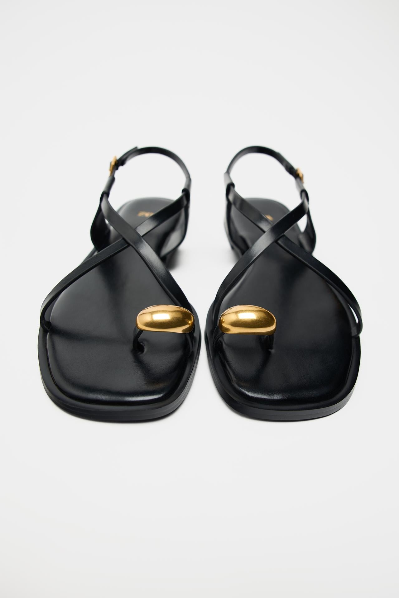 Minimalistische dames sandalen met metallic detail – Liora