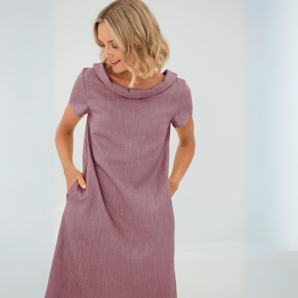 Linnen Katoenen Jurk Dames Elegant Tijdloos – Alina
