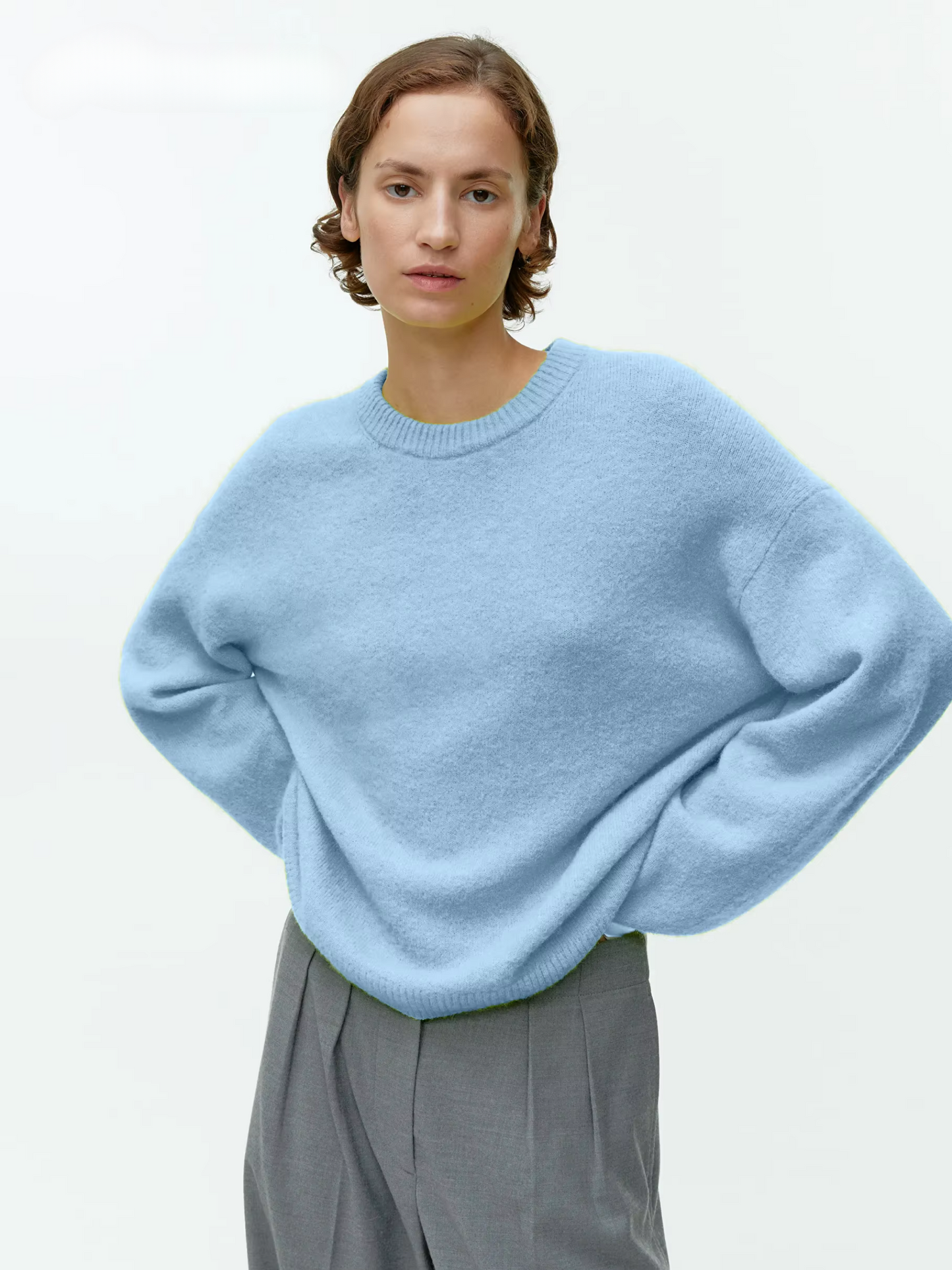 Zachte oversized trui met O-hals voor dames – Noa