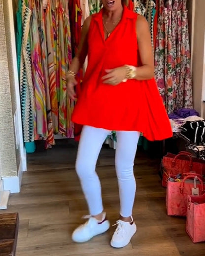 Dames top effen mouwloos zomer casual – Lureva