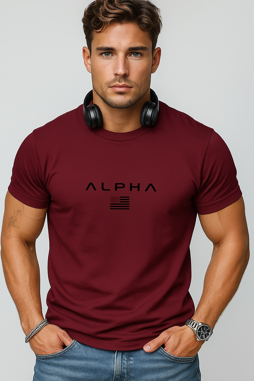 Casual katoenen T-shirt met ronde hals voor heren – Simon