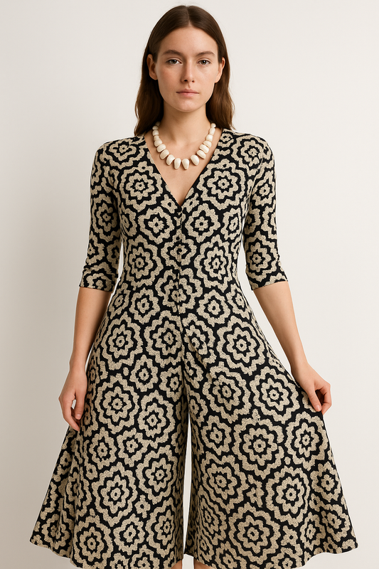 Tweedelige vintage set met blouse en broek – Léane