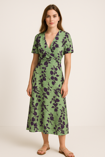 Bloemenwikkeljurk met ademend comfort en elegantie – Florentia