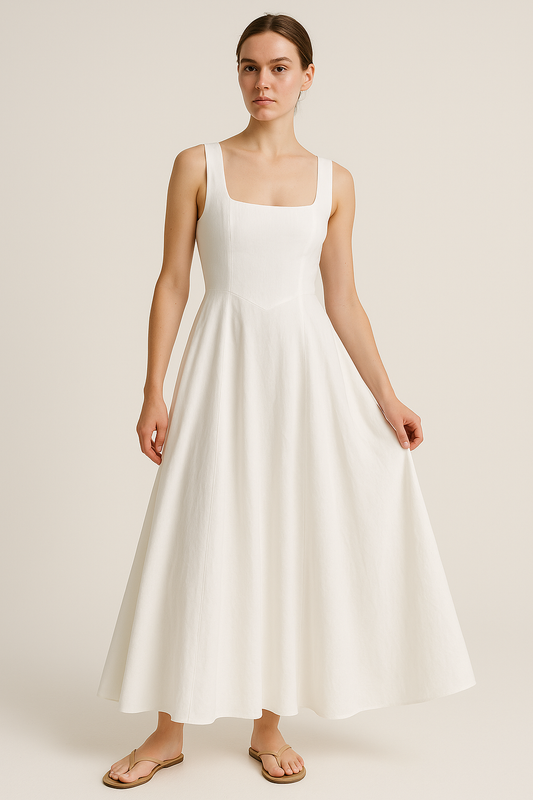 Luchtige Witte Zomerjurk voor een Elegante Stijl – Elena