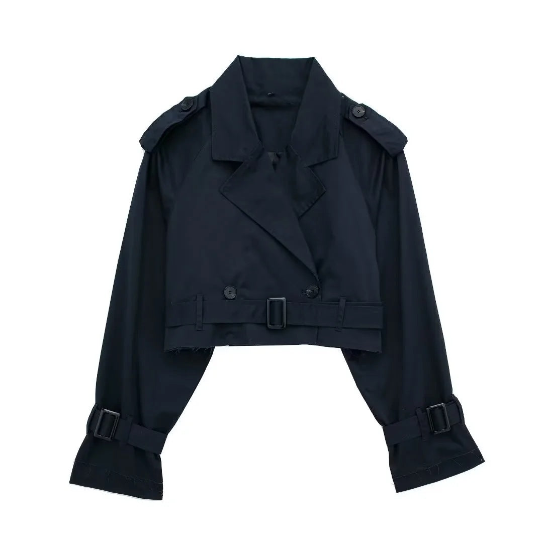 Korte trenchcoat voor dames in lichtgewicht stof – Eliza