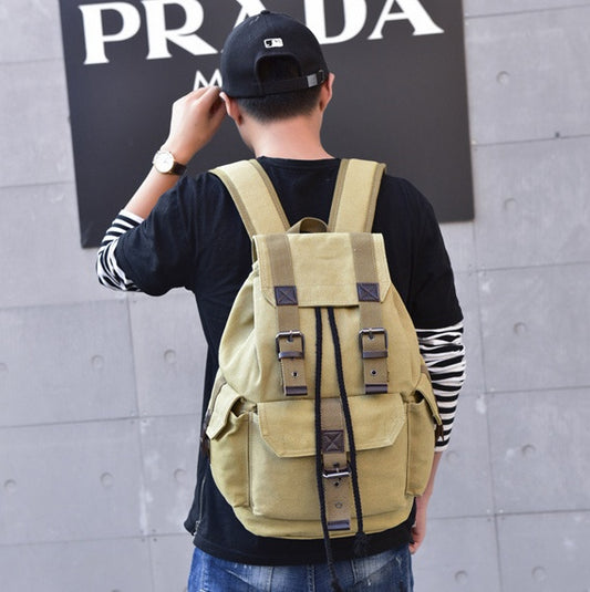 Unisex Retro Canvas Rugzak voor Reizen - Bram