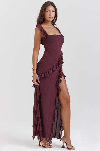 Zomerjurk Sexy Ruches Lang Elegant Design – Yasmine