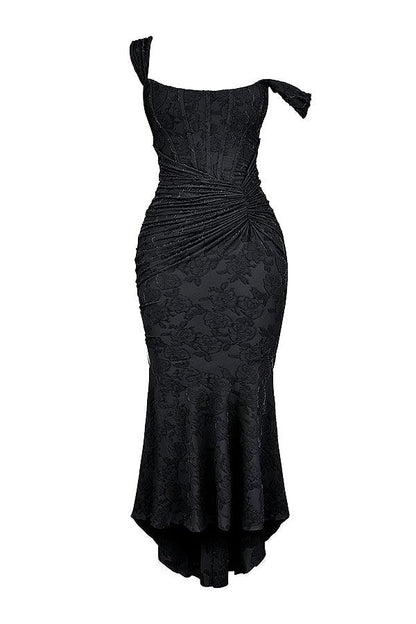 Getextureerde maxi-jurk met elegante uitstraling – Valeria