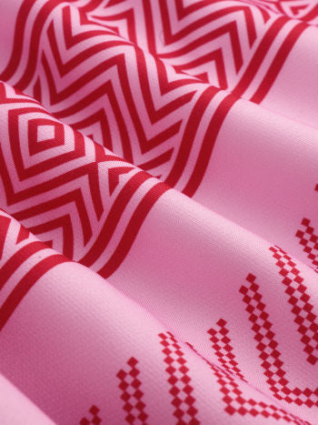 Gehaakte maxi jurk in roze met accenten – Livia