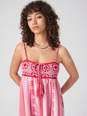 Zomerjurk Boho Gehaakt Detail Verstelbare Bandjes – Freesia