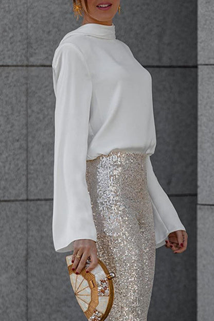 Backless blouse met sjaalkraag voor dames – Noëlle