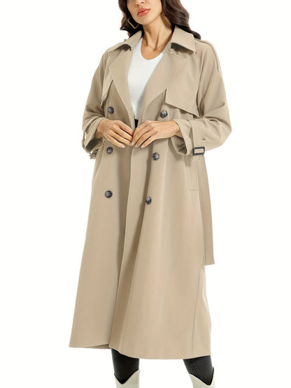 Lange dubbelzijdige trenchcoat met riem – Mila