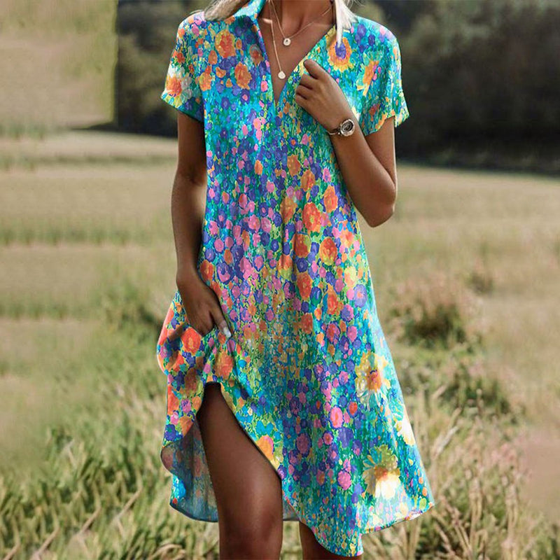 Flowy Midi Jurk met Bloemenprint voor Zomer – Els