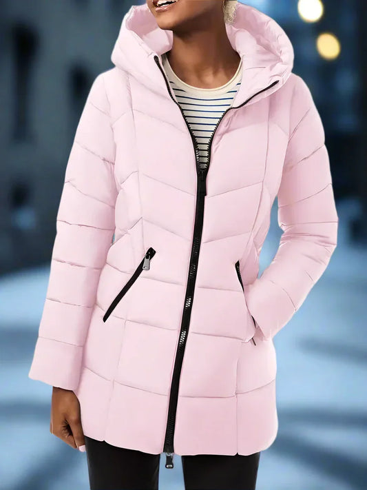 Gewatteerde puffer winterjas met moderne pasvorm – Elise