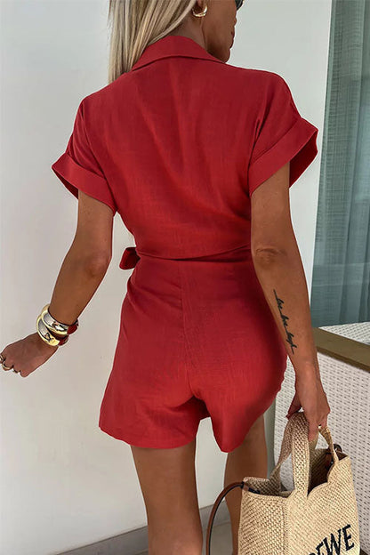 Korte mouwen dames jumpsuit voor zomerstijl – Noor