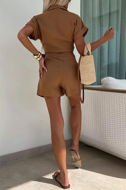 Korte mouwen dames jumpsuit voor zomerstijl – Noor