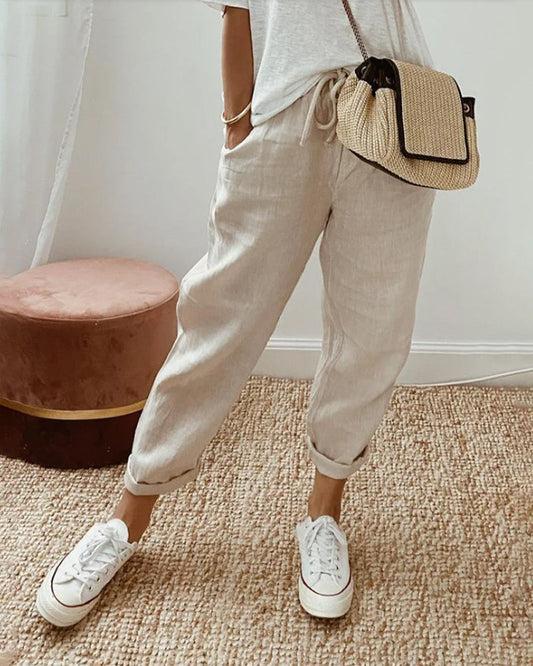 Lichte Hoge Taille Broek voor Dagelijks Comfort – Lucy