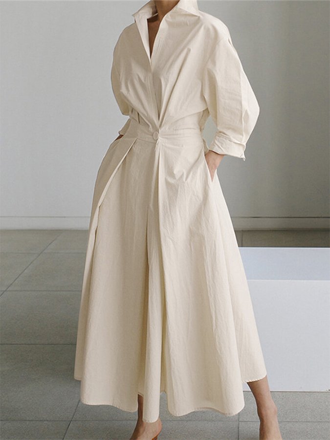 Dames Lange Jurk Ademend Elegant Comfort Tijdloos – Melina