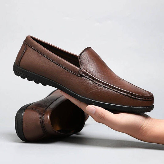 Heren Stiksel Detail Leren Instap Loafers - John