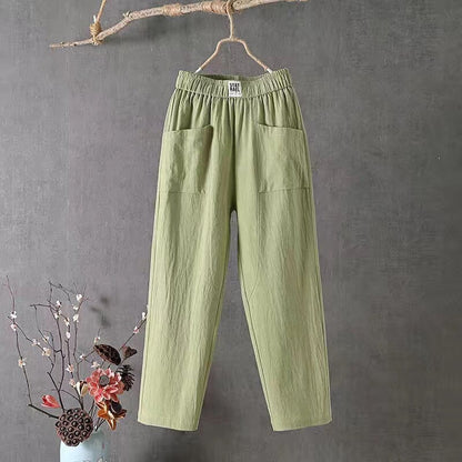 Dames Linnen Broek Hoge Taille Comfort Zomer – Felora