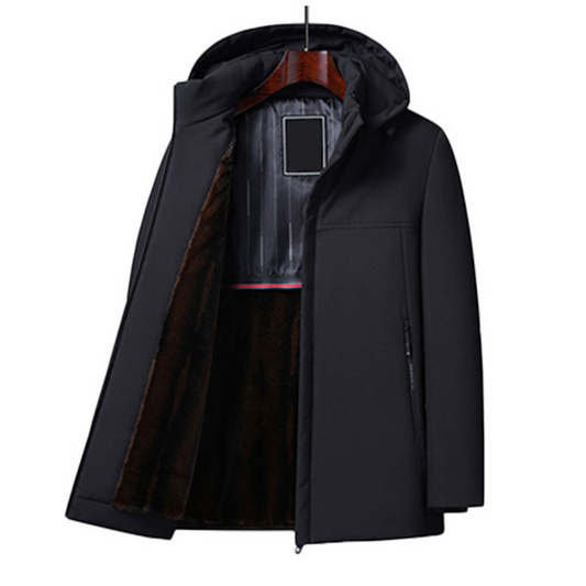 Thermo heren parka met fleecevoering en capuchon – Vornex