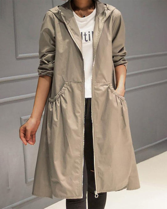 Lange damesjas met elegant design en comfort – Sophie