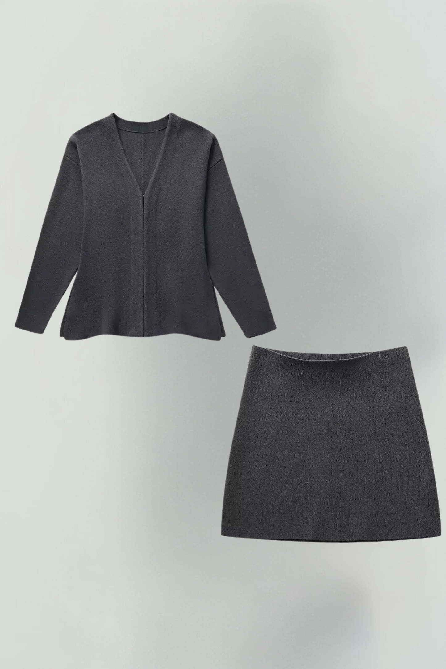 Gebreide rok en vest set voor dames – Selin