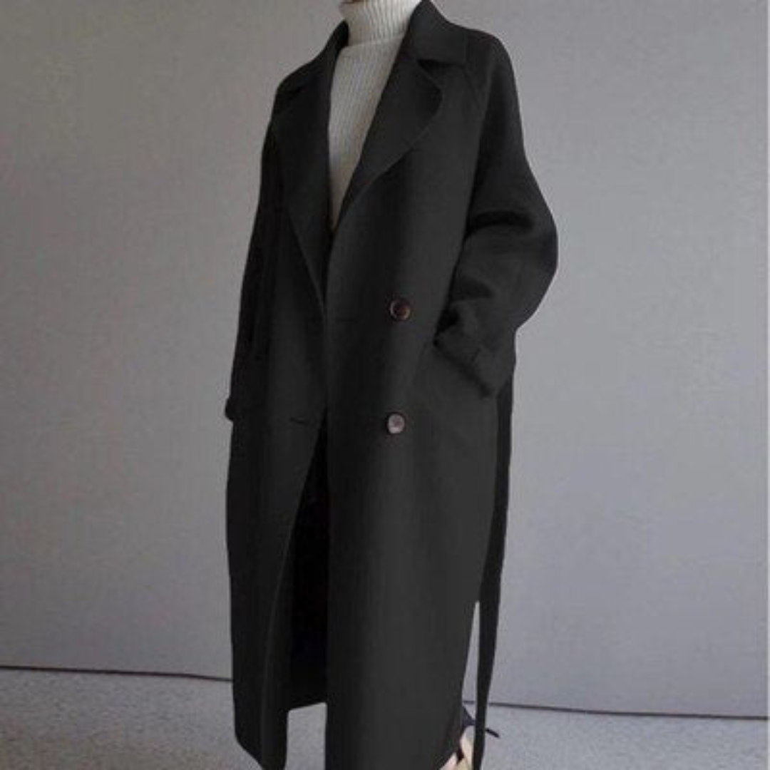 Dames winterjas in wolmix met elegante pasvorm – Janoura