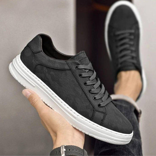 Heren Textuur Camo Leren Casual Sneakers - Lars