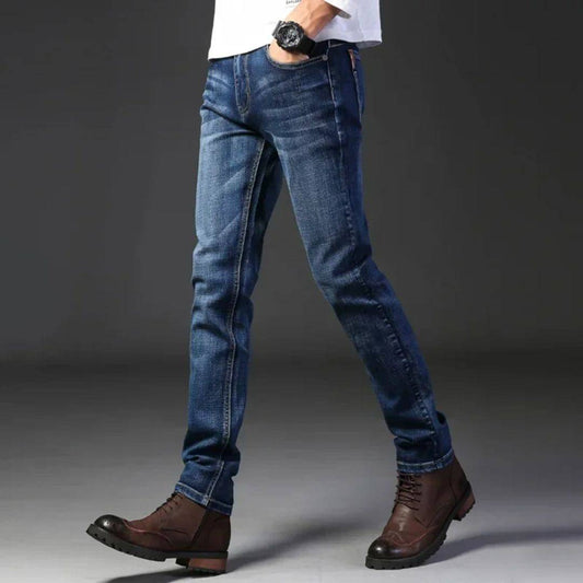 Slim Traveler Elastische Rechte Denim Broeken voor Heren - Julian