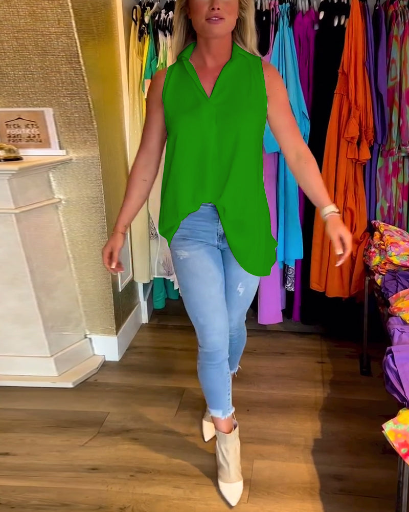 Dames top effen mouwloos zomer casual – Lureva
