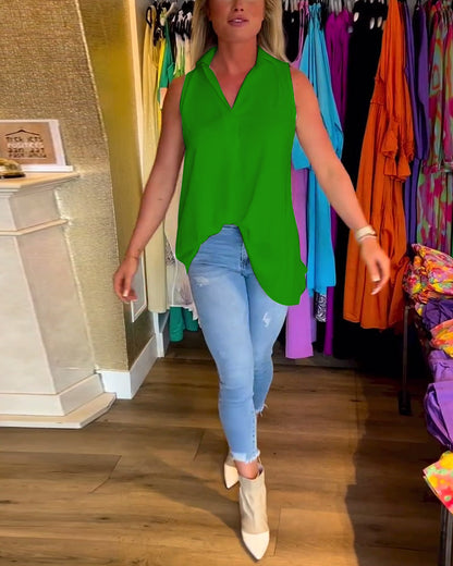 Dames top effen mouwloos zomer casual – Lureva