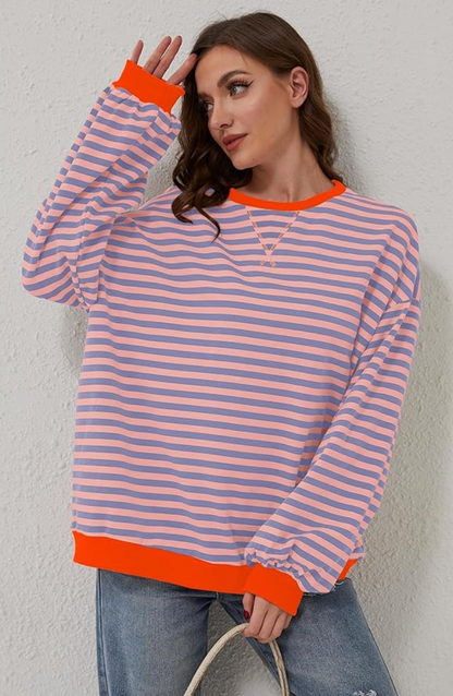 Gestreepte dames trui comfortabel casual stijlvol – Nuvina