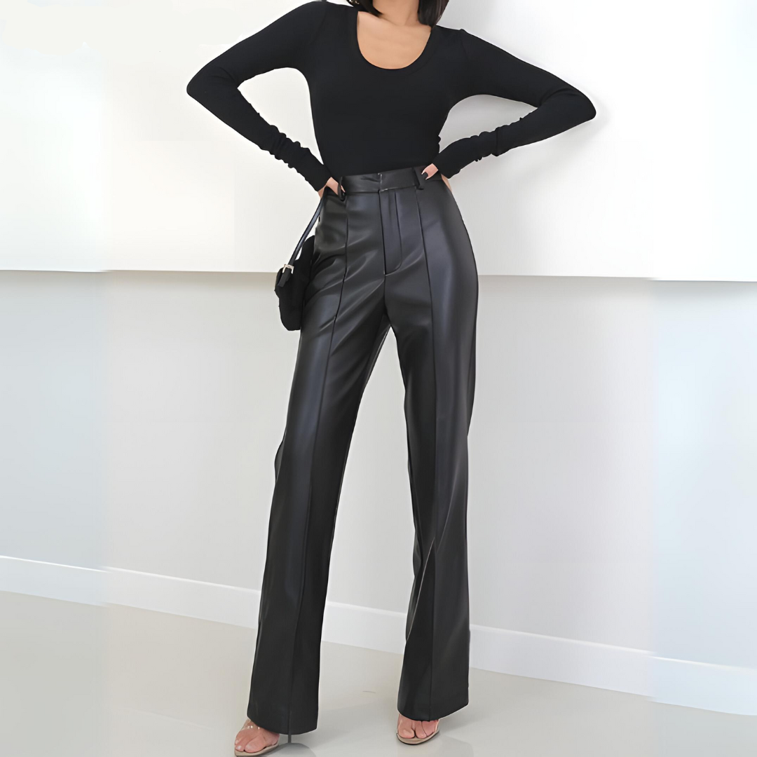 Hoge taille stretch broek voor dames – Emma