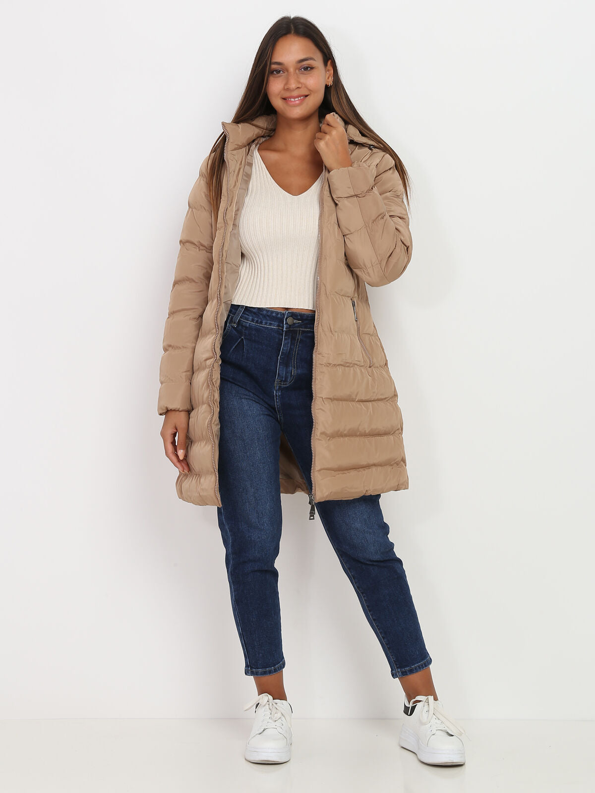 Warme winterjas met capuchon voor dames – Lisa